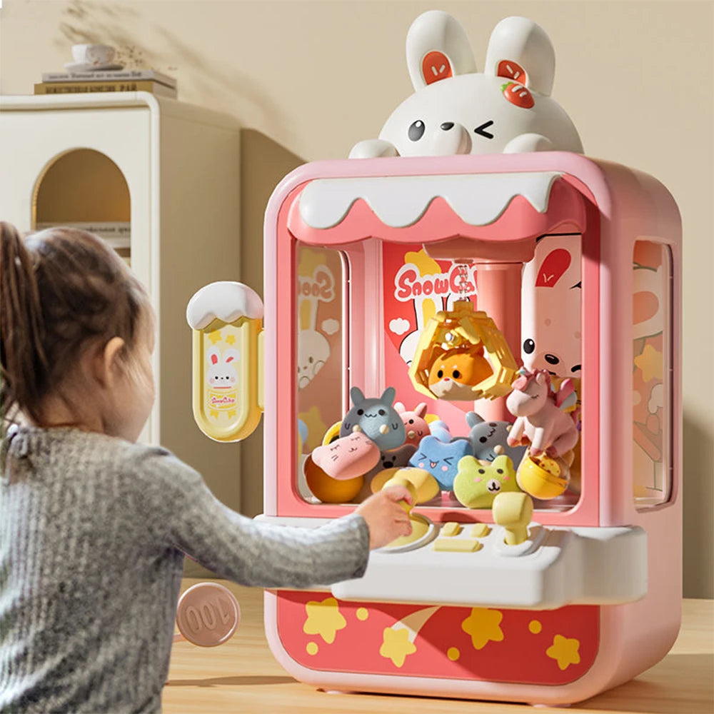 Bunny Claw Machine for Kids Toys Girls Mini Catch Doll Game Machine With Music Kids Vending Arcade Game Machine Party Gift