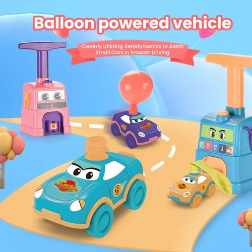Children's Balloon Car Launcher Toy Balloon Powered Toys Inflatable Hand Push Mini Balloon Party Preschool Education Toy Gift